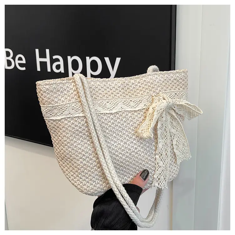 Summer Straw Woven Bow Scarf Bag for Women — feature 23