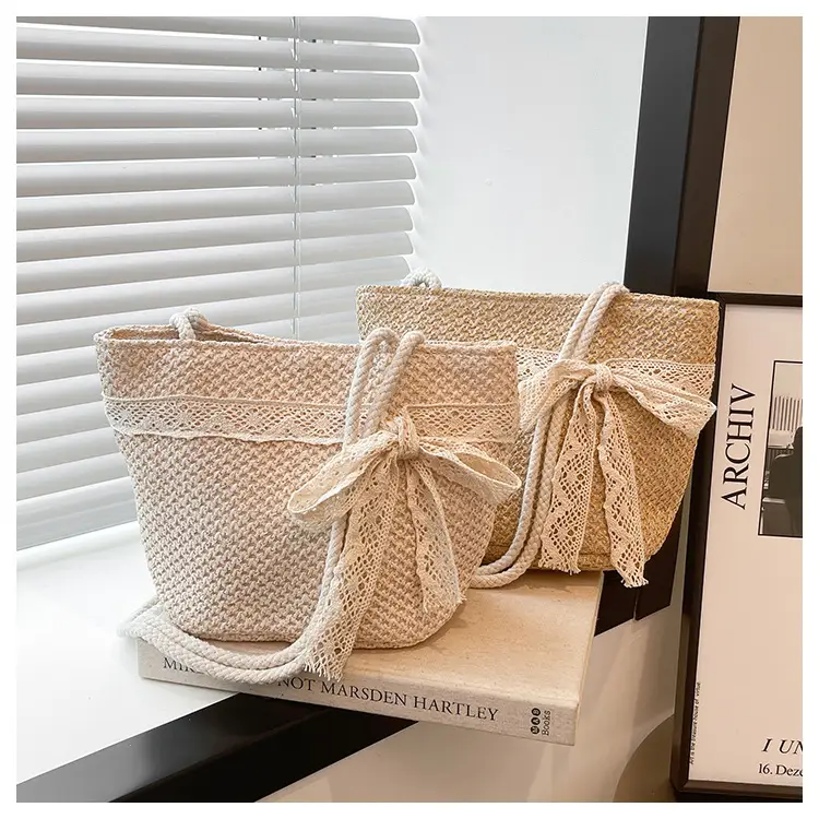 Summer Straw Woven Bow Scarf Bag for Women — feature 27