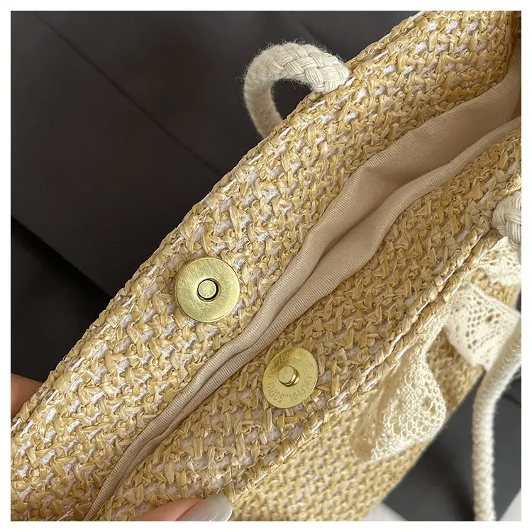 Summer Straw Woven Bow Scarf Bag for Women — feature 9