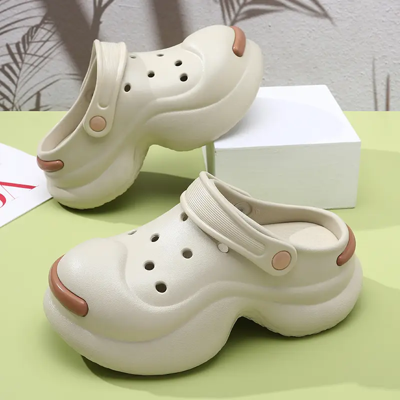 Hole Shoes High-height Shoes Women's Outdoor Non-slip Thick Bottom Wear-resistant Sandals and Slippers with Non-smelly Feet Summer Slippers - Image 3