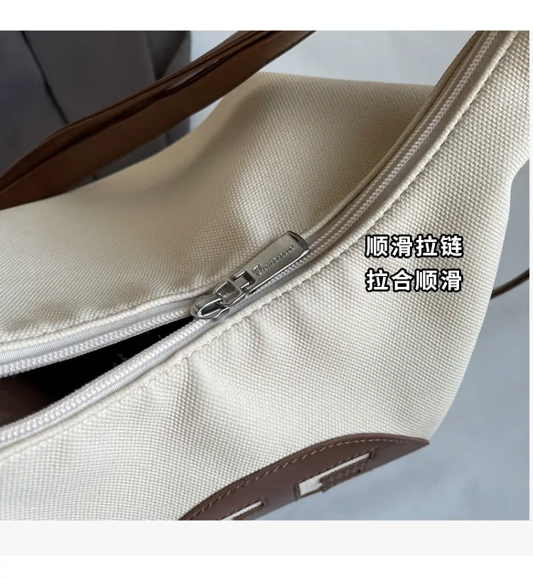 Women's Black Canvas Tote Bag with TE LN Logo — feature 5