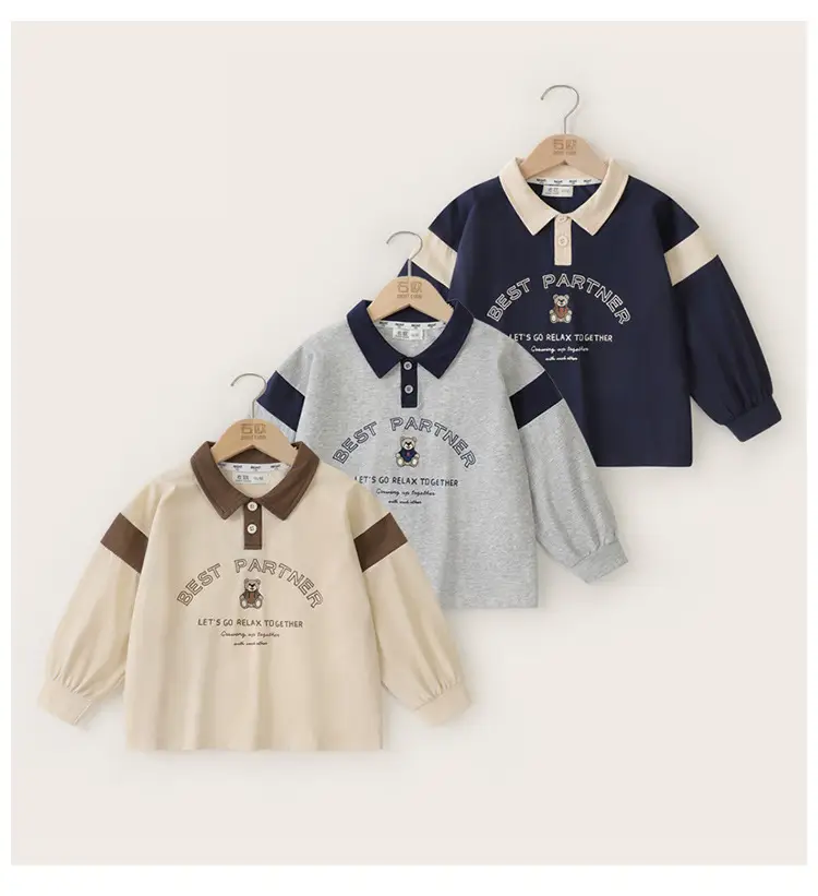 Soft Fabric Boys Polo Shirt Long Sleeve Spring Autumn — feature 10