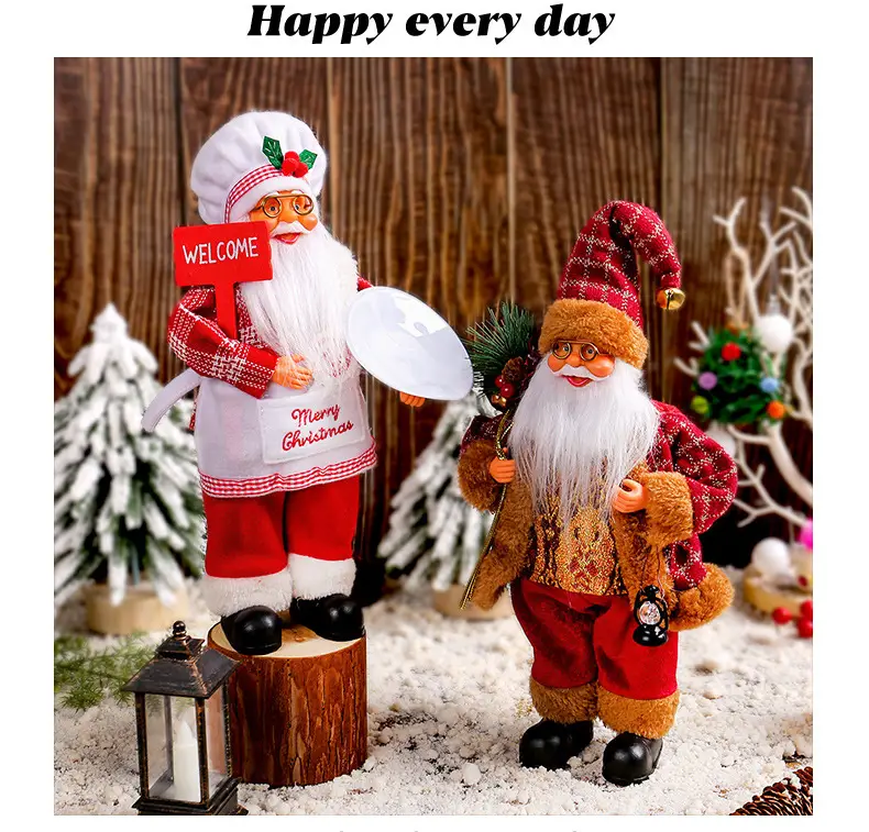 Cross Border Standing Santa Claus Doll Ornament 175g — feature 2