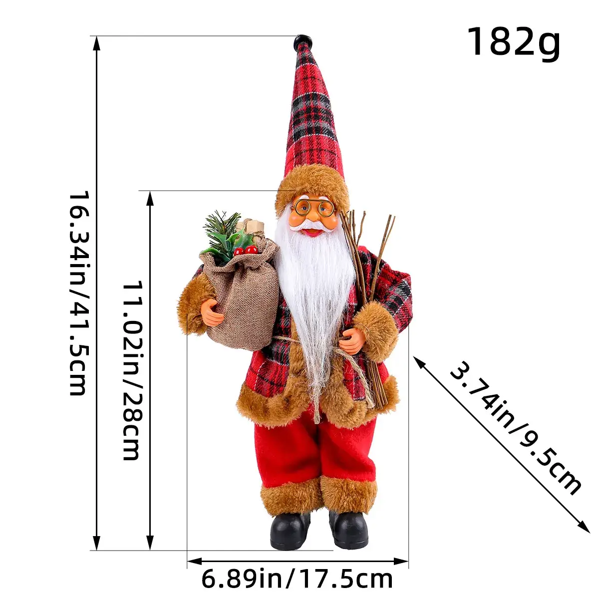 Cross Border Standing Santa Claus Doll Ornament 175g - Image 2