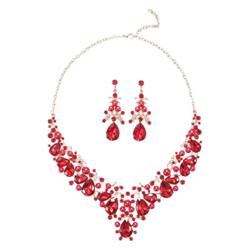 Electroplated Pearl Necklace Earrings Set for Women - Image 5