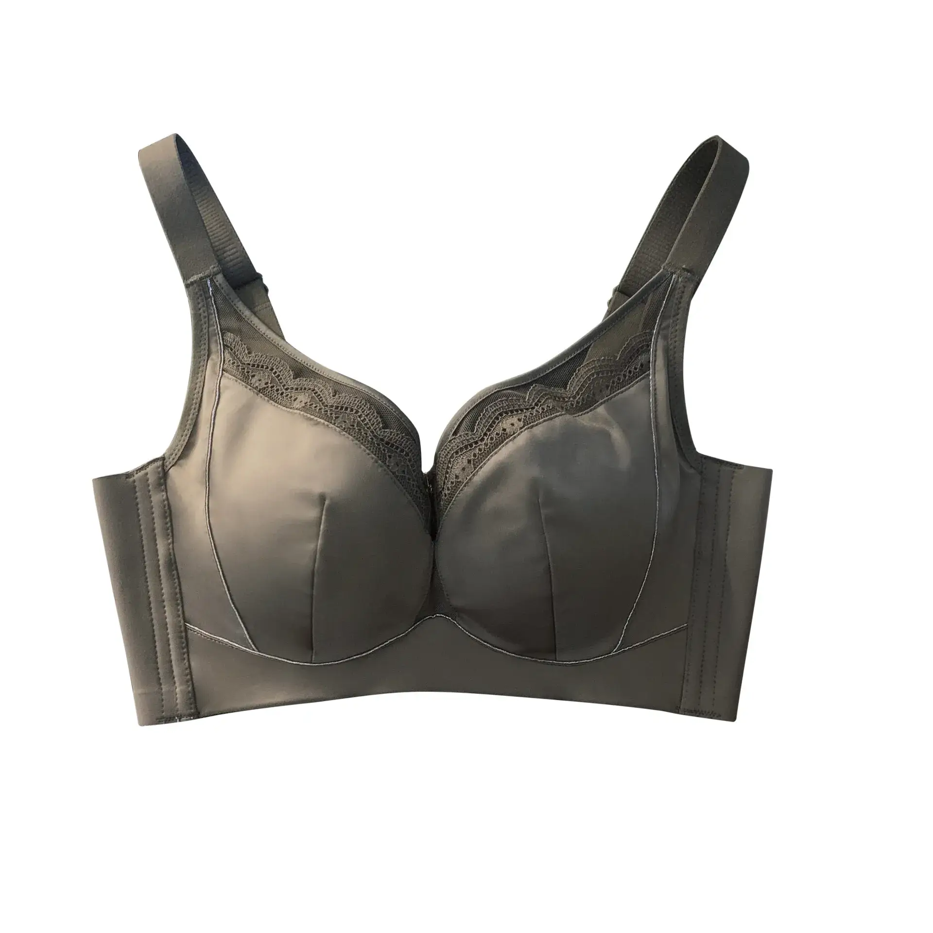 Light Gray Bralette with Lace & Back Gather - Image 8