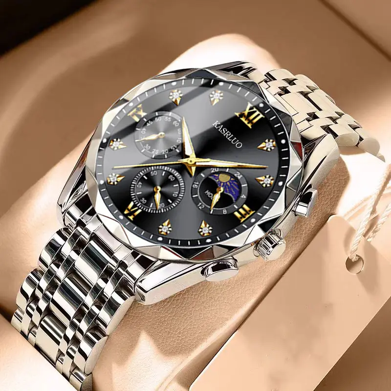 Men's Blue Dial Waterproof Watch with 3 Subdials - Image 7