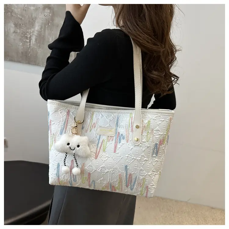 Women Printed Cotton Shoulder Bag Large Capacity Pink 2024 — feature 17