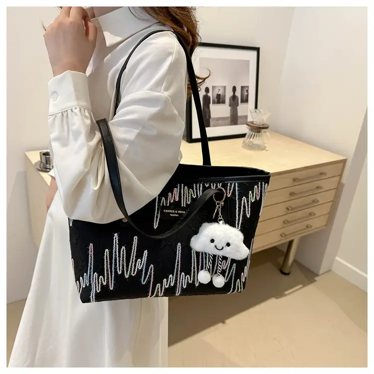Women Printed Cotton Shoulder Bag Large Capacity Pink 2024 — feature 34