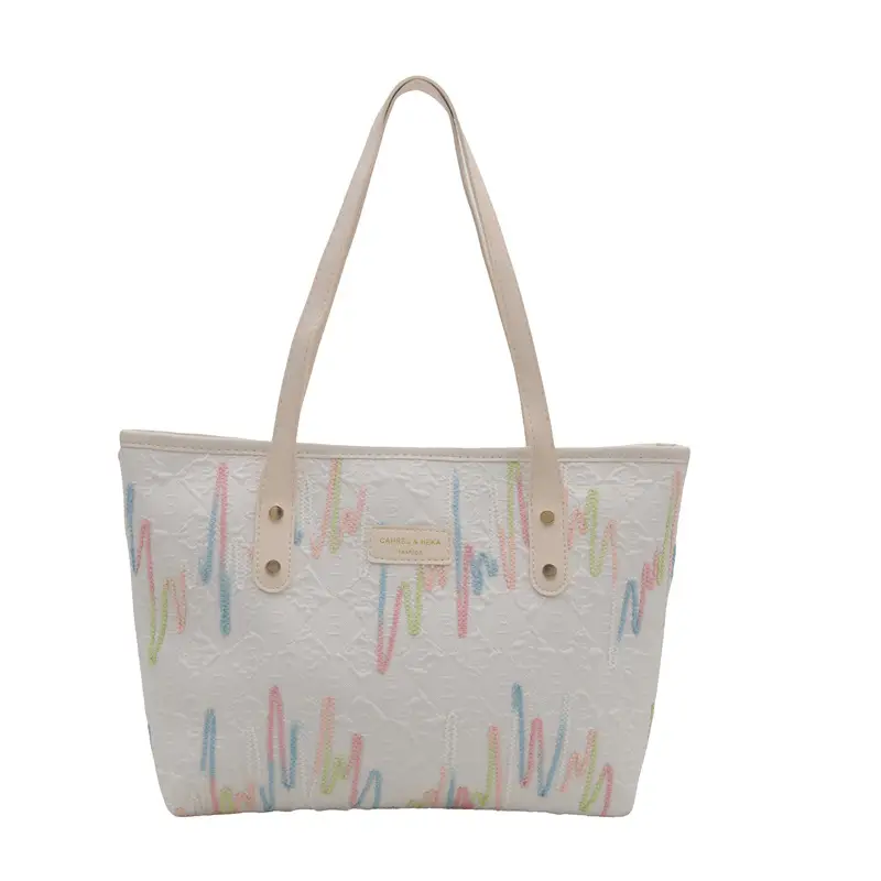 Women Printed Cotton Shoulder Bag Large Capacity Pink 2024 - Image 2