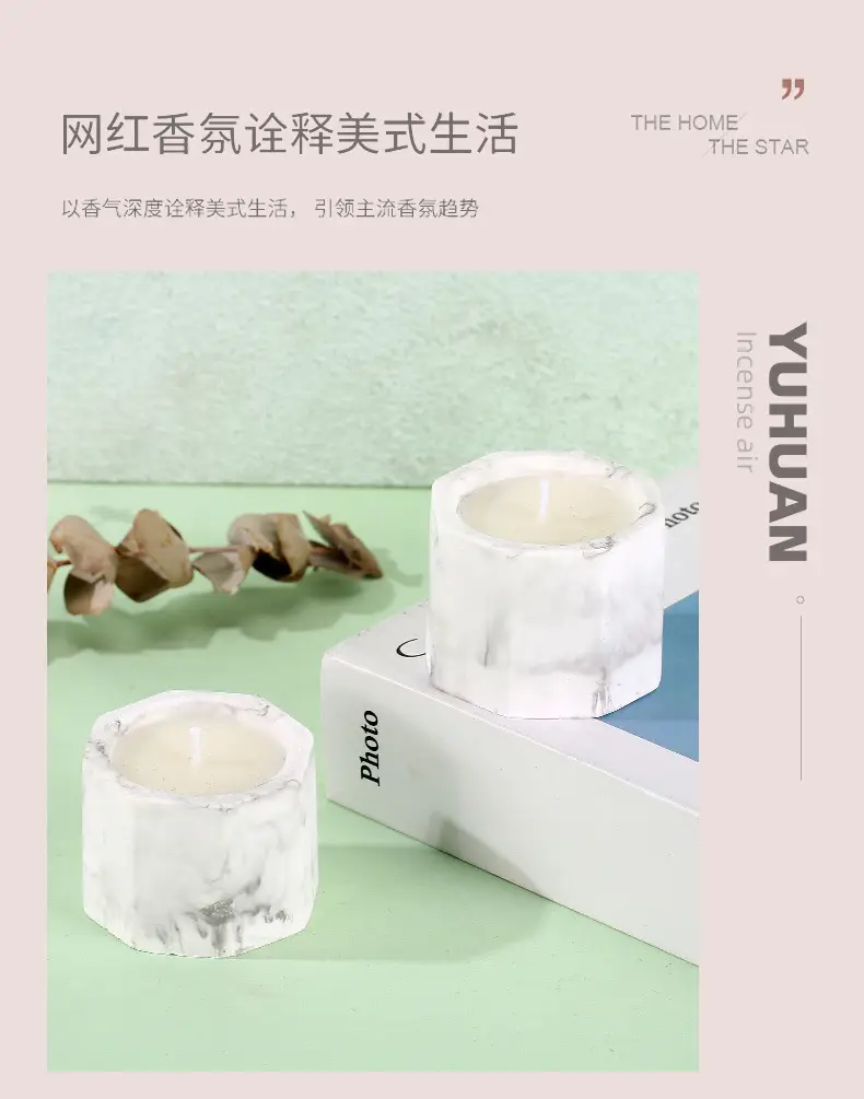 Niche Aromatherapy Candle Gypsum Cup Octagonal Cup Household Bedroom Aroma Butter Lamp Gift Cross-border Accompanying Day — feature 11