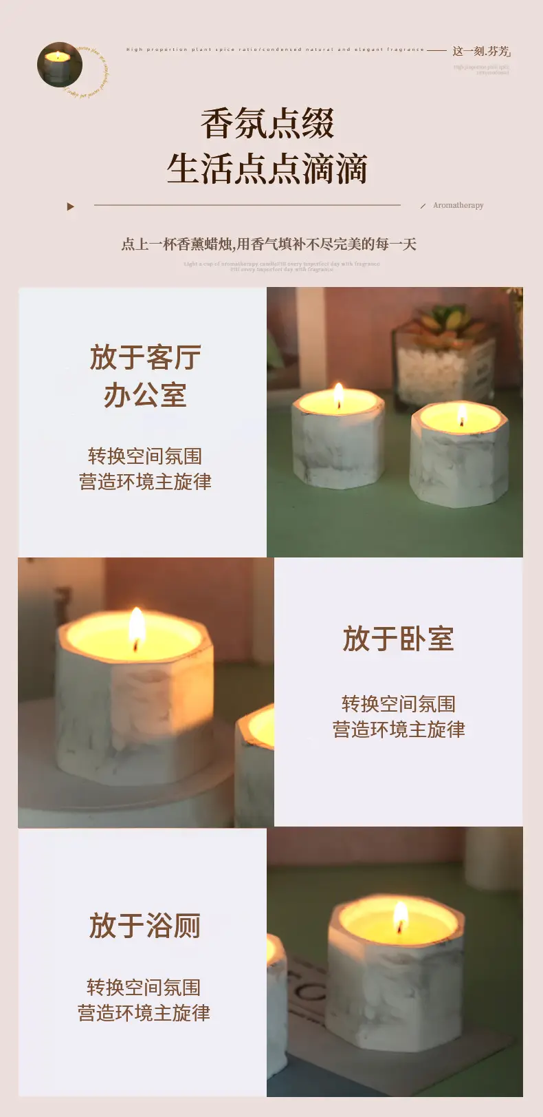 Niche Aromatherapy Candle Gypsum Cup Octagonal Cup Household Bedroom Aroma Butter Lamp Gift Cross-border Accompanying Day — feature 7