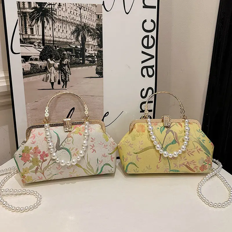 2024 Summer Shell Bag Women Floral Pearl Beaded Crossbody - Image 6