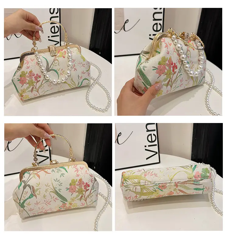 2024 Summer Shell Bag Women Floral Pearl Beaded Crossbody — feature 13