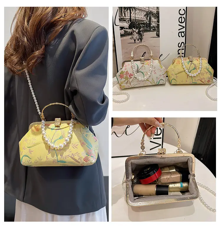 2024 Summer Shell Bag Women Floral Pearl Beaded Crossbody — feature 14