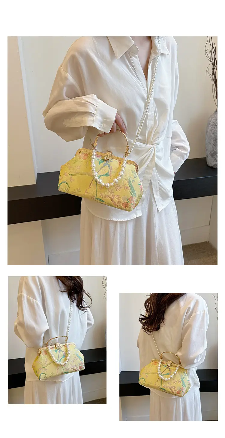 2024 Summer Shell Bag Women Floral Pearl Beaded Crossbody — feature 15