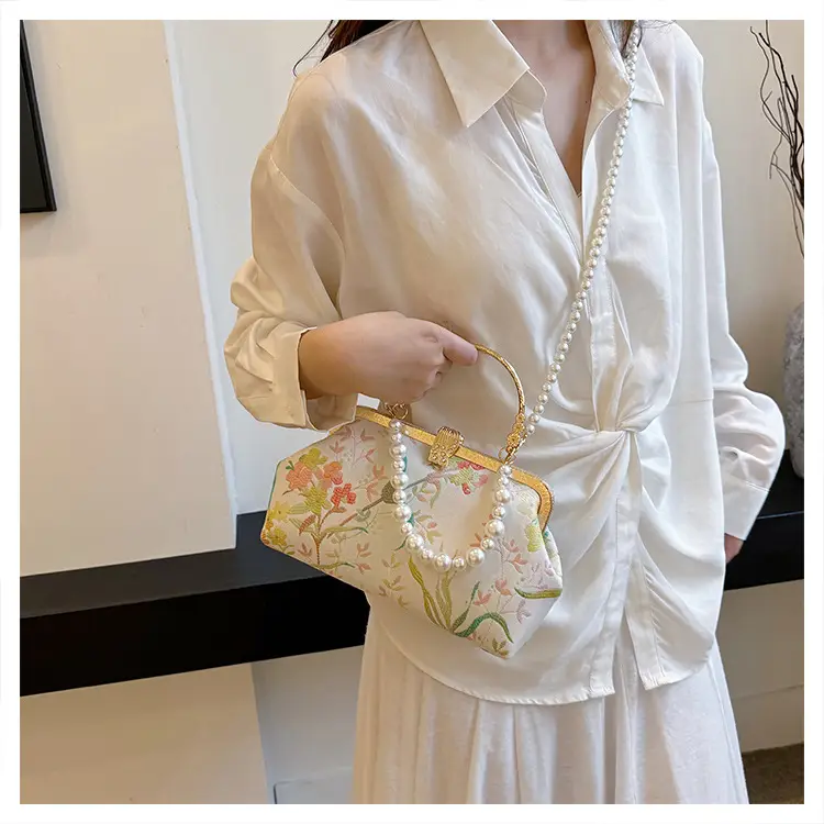 2024 Summer Shell Bag Women Floral Pearl Beaded Crossbody — feature 23