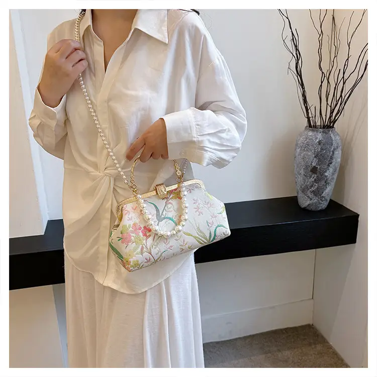 2024 Summer Shell Bag Women Floral Pearl Beaded Crossbody — feature 24