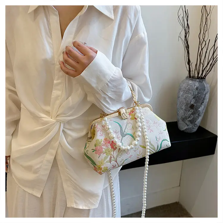 2024 Summer Shell Bag Women Floral Pearl Beaded Crossbody — feature 26