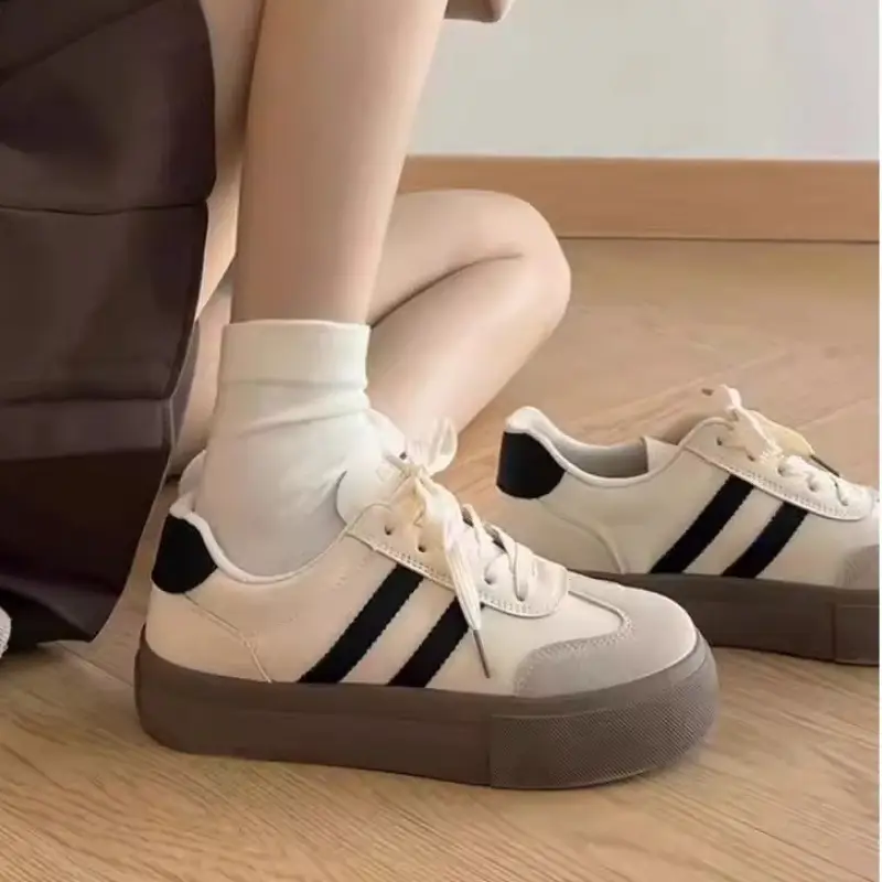 National Trbottomy Moral Training Shoes Women's Shoes 2025 New Spring and Autum Thick-Soled White Shoes Retro Forrest Gump Shoes Casual Sports Sneakers
