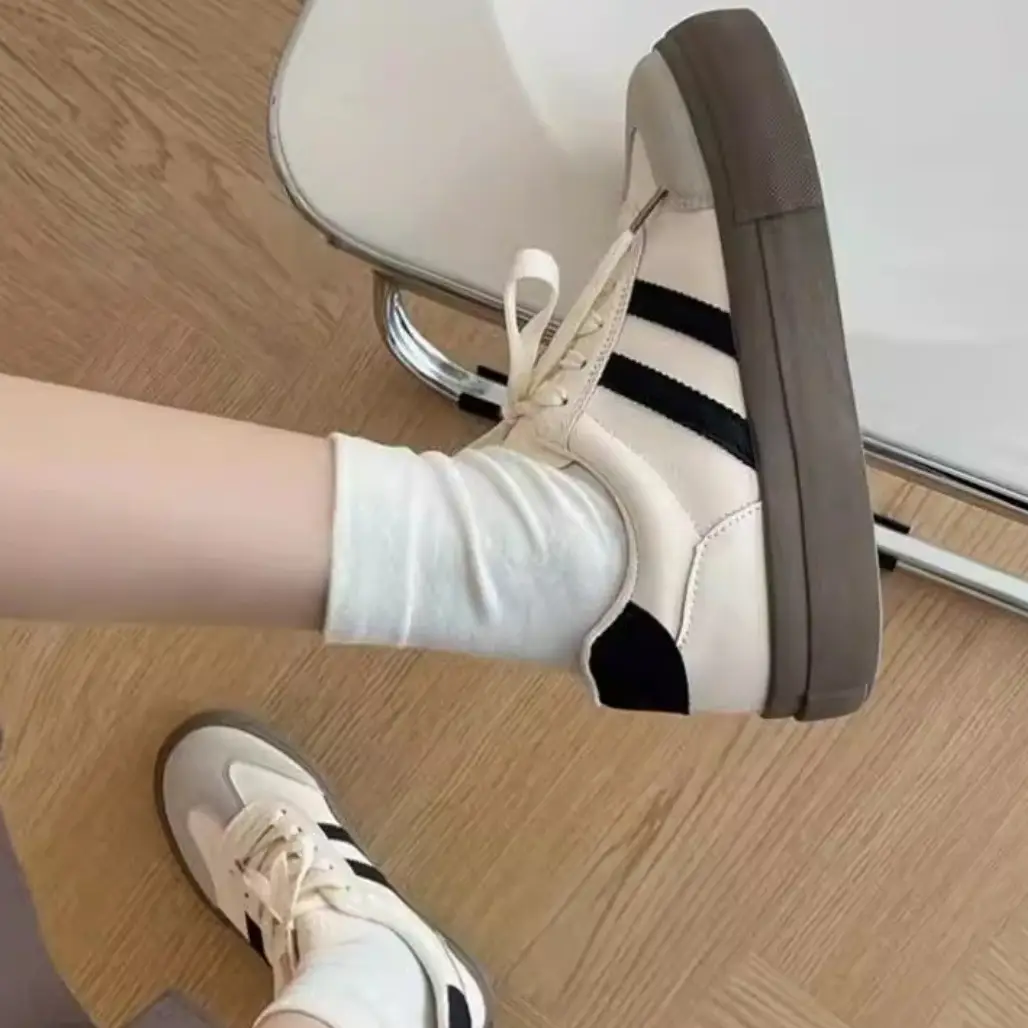 National Trbottomy Moral Training Shoes Women's Shoes 2025 New Spring and Autum Thick-Soled White Shoes Retro Forrest Gump Shoes Casual Sports Sneakers