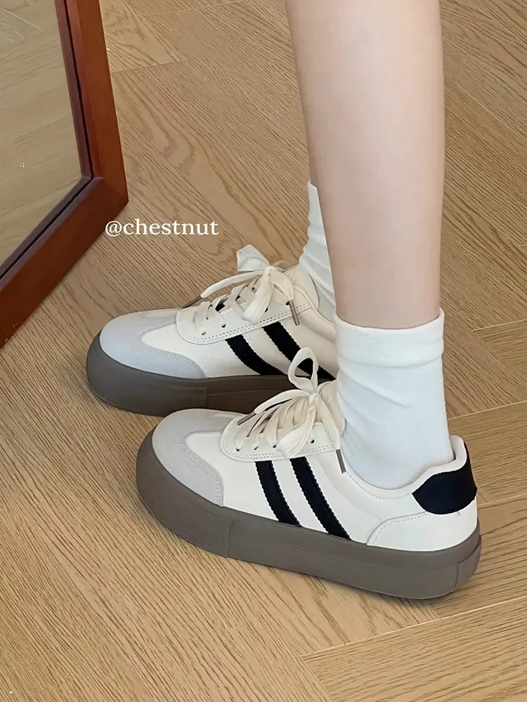 National Trbottomy Moral Training Shoes Women's Shoes 2025 New Spring and Autum Thick-Soled White Shoes Retro Forrest Gump Shoes Casual Sports Sneakers — feature 2