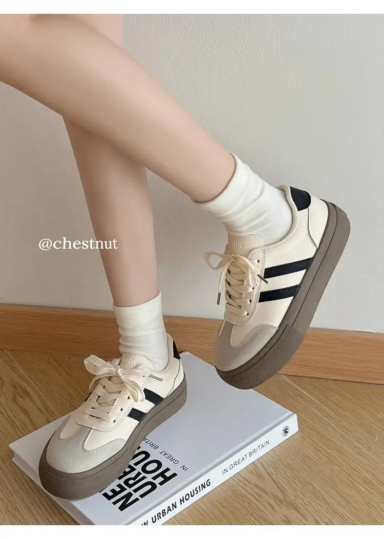 National Trbottomy Moral Training Shoes Women's Shoes 2025 New Spring and Autum Thick-Soled White Shoes Retro Forrest Gump Shoes Casual Sports Sneakers — feature 3