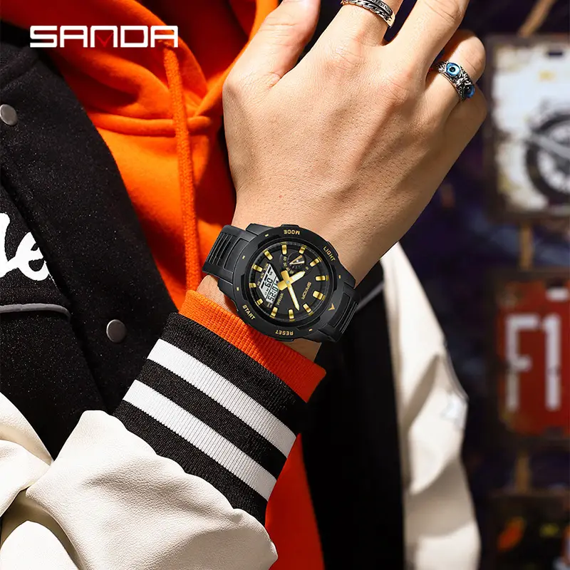 Men's Waterproof Black Digital Sport Watch with Alarm Clock - Image 11