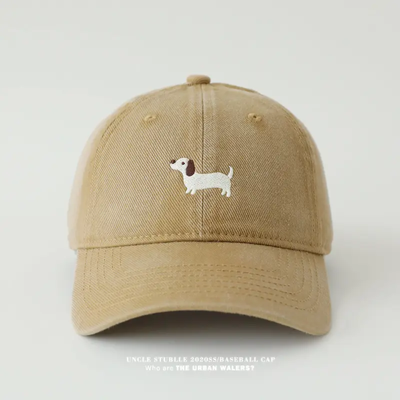 Stubble Dachshund Baseball Cap Tan — feature 7