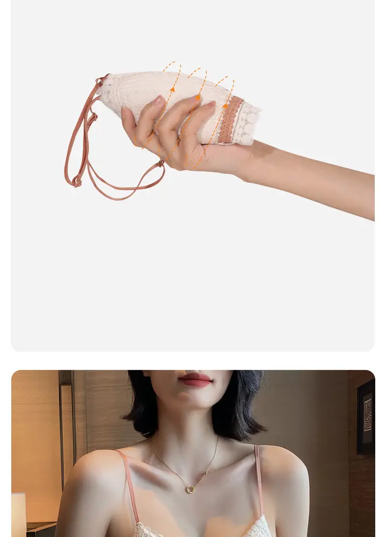 Beautiful Back Front Buckle Underwear Women's Summer Thin French Style Small Chest Triangle Cup Sexy Lace Thin Shoulder Strap Bra No Rings — feature 15