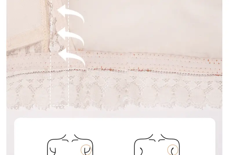 Beautiful Back Front Buckle Underwear Women's Summer Thin French Style Small Chest Triangle Cup Sexy Lace Thin Shoulder Strap Bra No Rings — feature 20