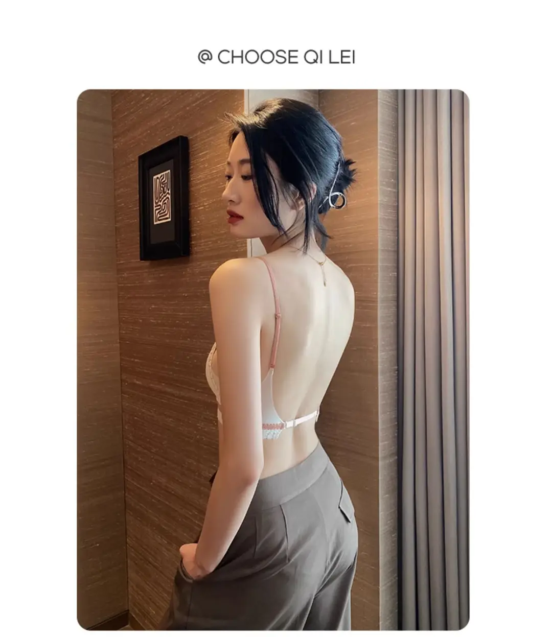 Beautiful Back Front Buckle Underwear Women's Summer Thin French Style Small Chest Triangle Cup Sexy Lace Thin Shoulder Strap Bra No Rings — feature 26
