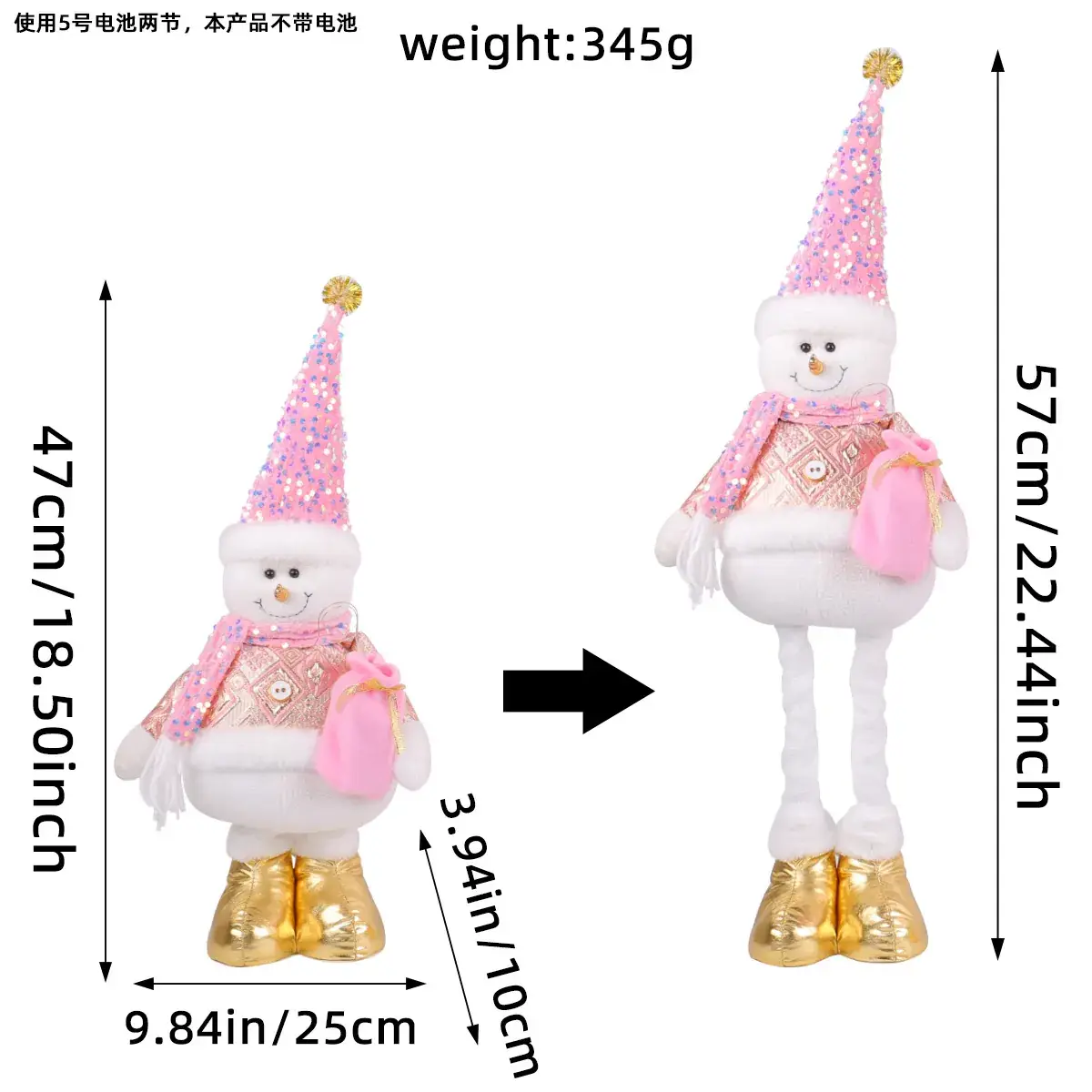 Christmas Snowman Doll 429g Decorative Ornament - Image 17