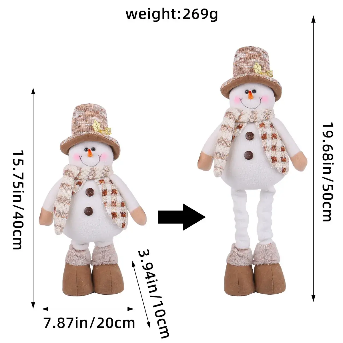 Christmas Snowman Doll 429g Decorative Ornament - Image 27