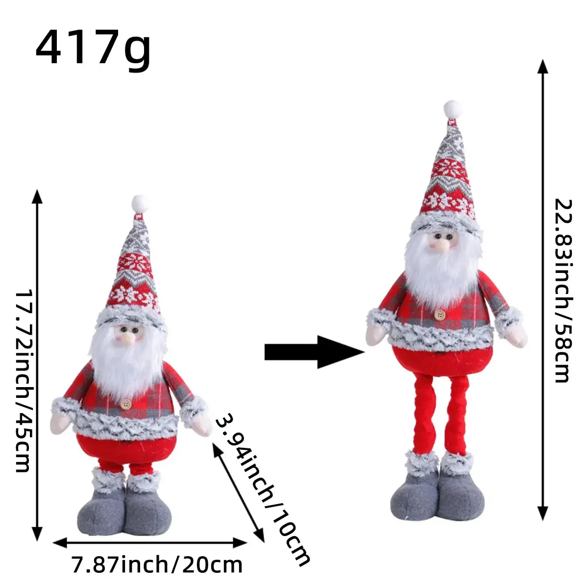 Christmas Snowman Doll 429g Decorative Ornament - Image 4