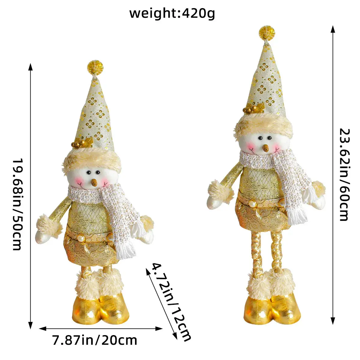 Christmas Snowman Doll 429g Decorative Ornament - Image 8