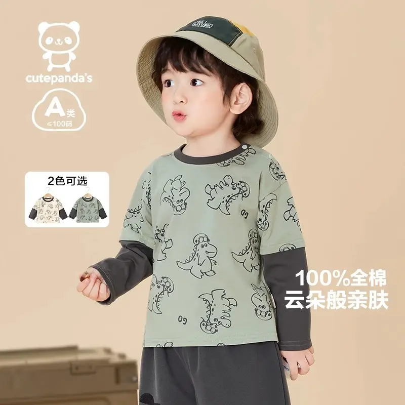 Boys Long Sleeve T-Shirt Green Dinosaur Print 2026 - Image 6