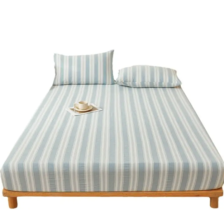 Maternal and infant class a cotton yarn-dyed washed cotton bed hat single double student dormitory cotton bed sheet bedspread universal for all seasons