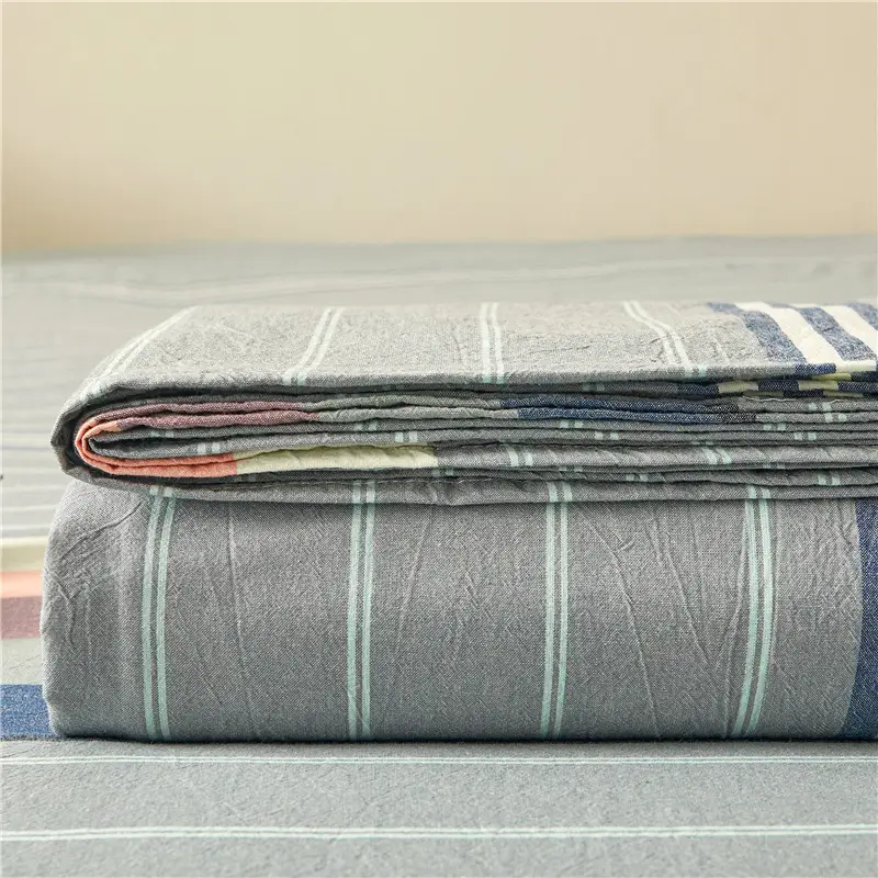 Maternal and infant class a cotton yarn-dyed washed cotton bed hat single double student dormitory cotton bed sheet bedspread universal for all seasons