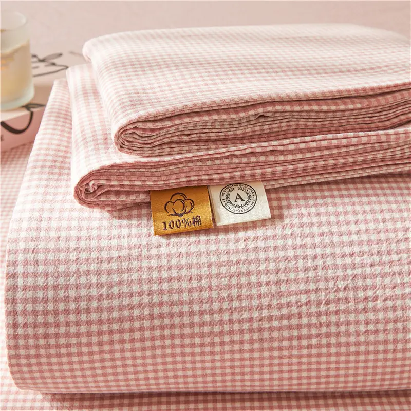 Maternal and infant class a cotton yarn-dyed washed cotton bed hat single double student dormitory cotton bed sheet bedspread universal for all seasons