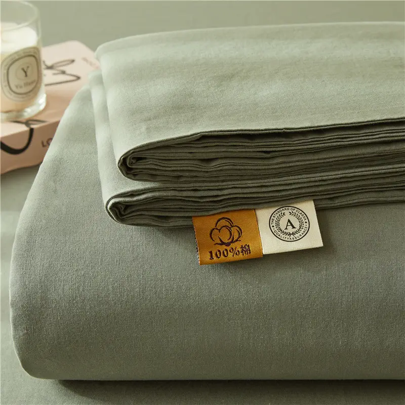 Maternal and infant class a cotton yarn-dyed washed cotton bed hat single double student dormitory cotton bed sheet bedspread universal for all seasons