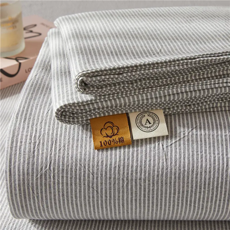 Maternal and infant class a cotton yarn-dyed washed cotton bed hat single double student dormitory cotton bed sheet bedspread universal for all seasons