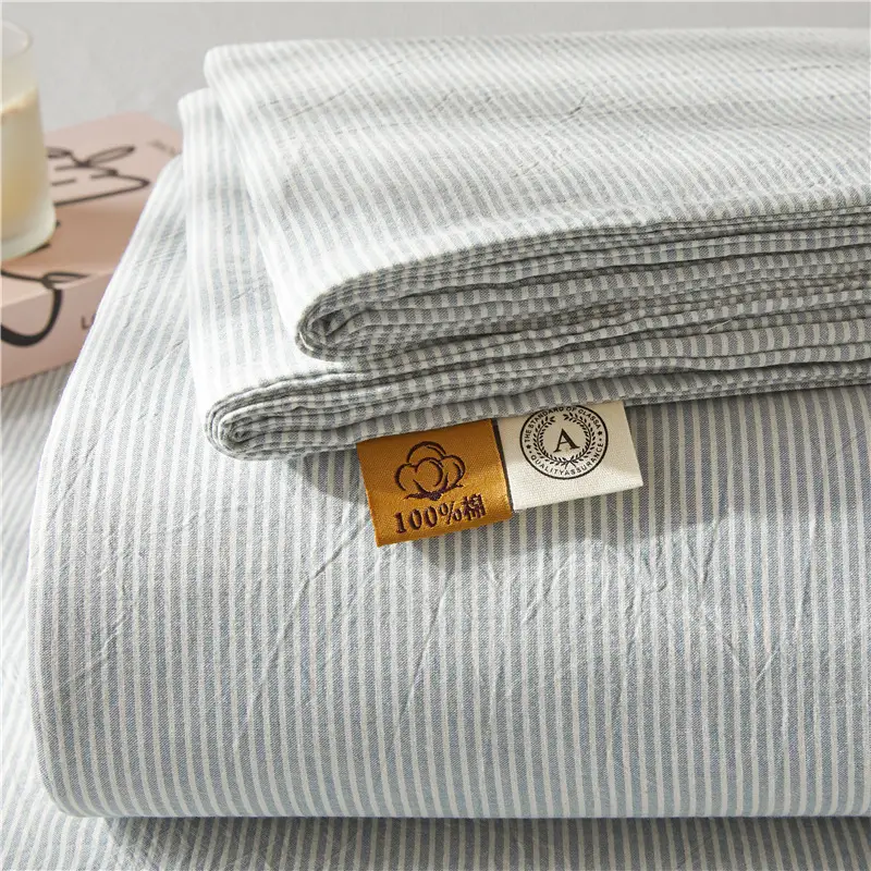 Maternal and infant class a cotton yarn-dyed washed cotton bed hat single double student dormitory cotton bed sheet bedspread universal for all seasons