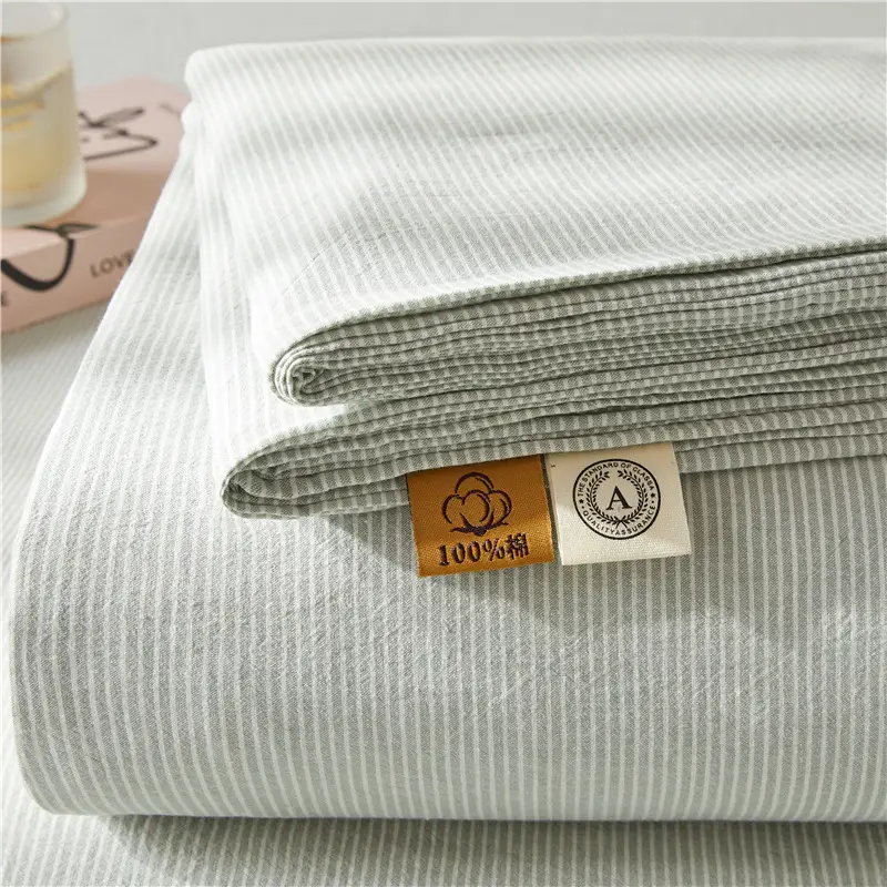 Maternal and infant class a cotton yarn-dyed washed cotton bed hat single double student dormitory cotton bed sheet bedspread universal for all seasons