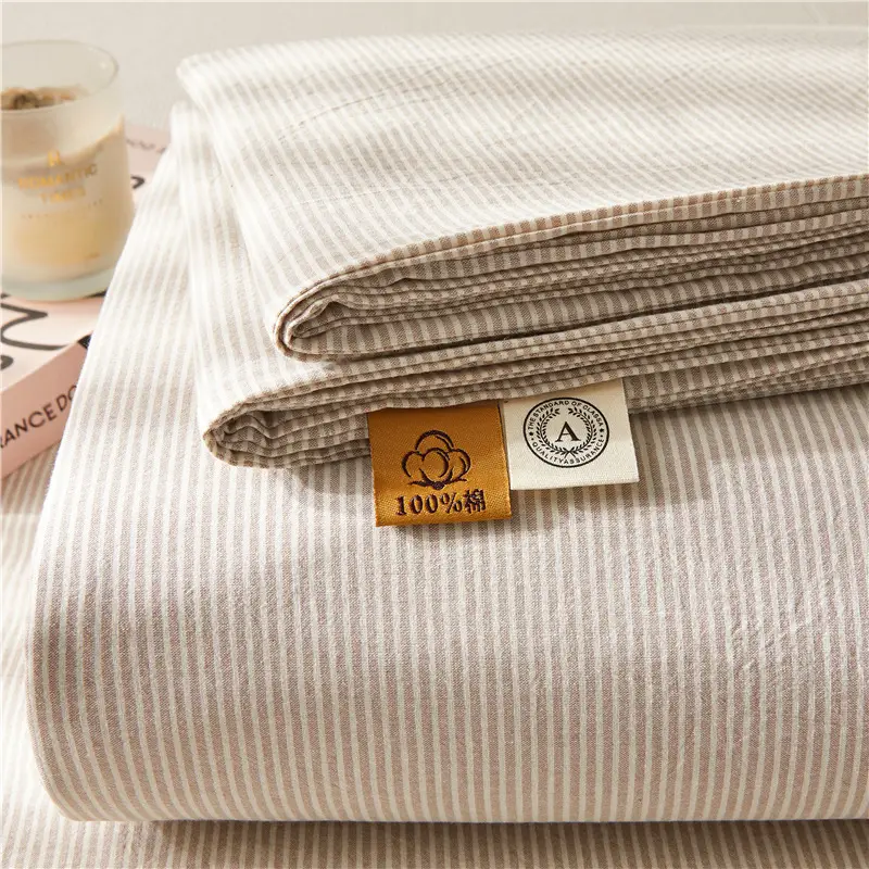 Maternal and infant class a cotton yarn-dyed washed cotton bed hat single double student dormitory cotton bed sheet bedspread universal for all seasons