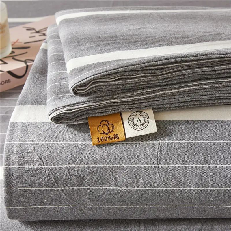 Maternal and infant class a cotton yarn-dyed washed cotton bed hat single double student dormitory cotton bed sheet bedspread universal for all seasons