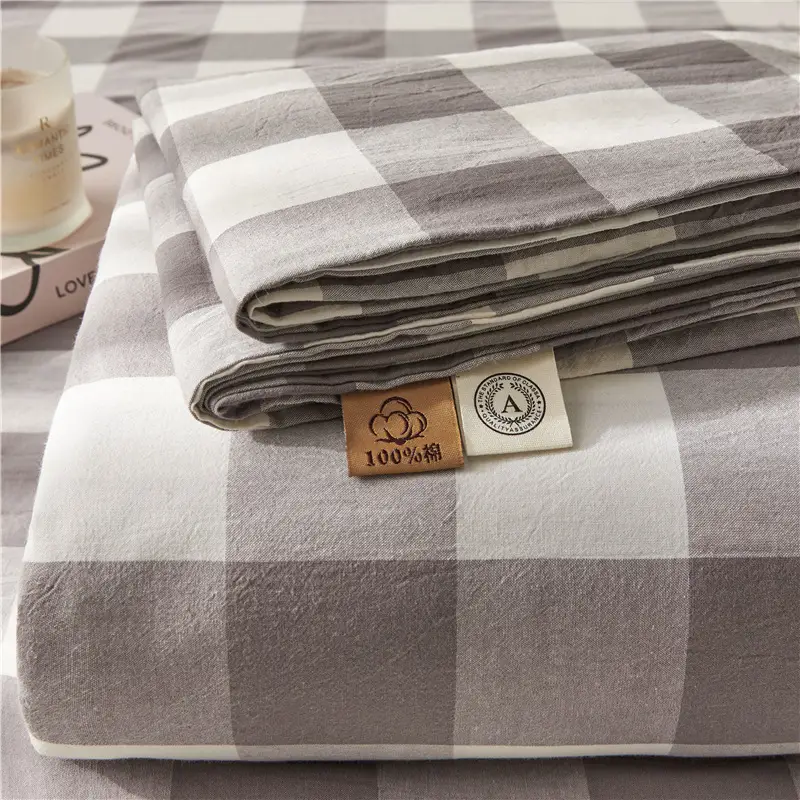Maternal and infant class a cotton yarn-dyed washed cotton bed hat single double student dormitory cotton bed sheet bedspread universal for all seasons