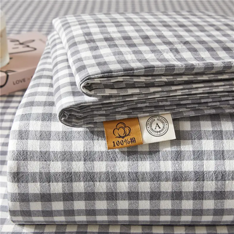 Maternal and infant class a cotton yarn-dyed washed cotton bed hat single double student dormitory cotton bed sheet bedspread universal for all seasons