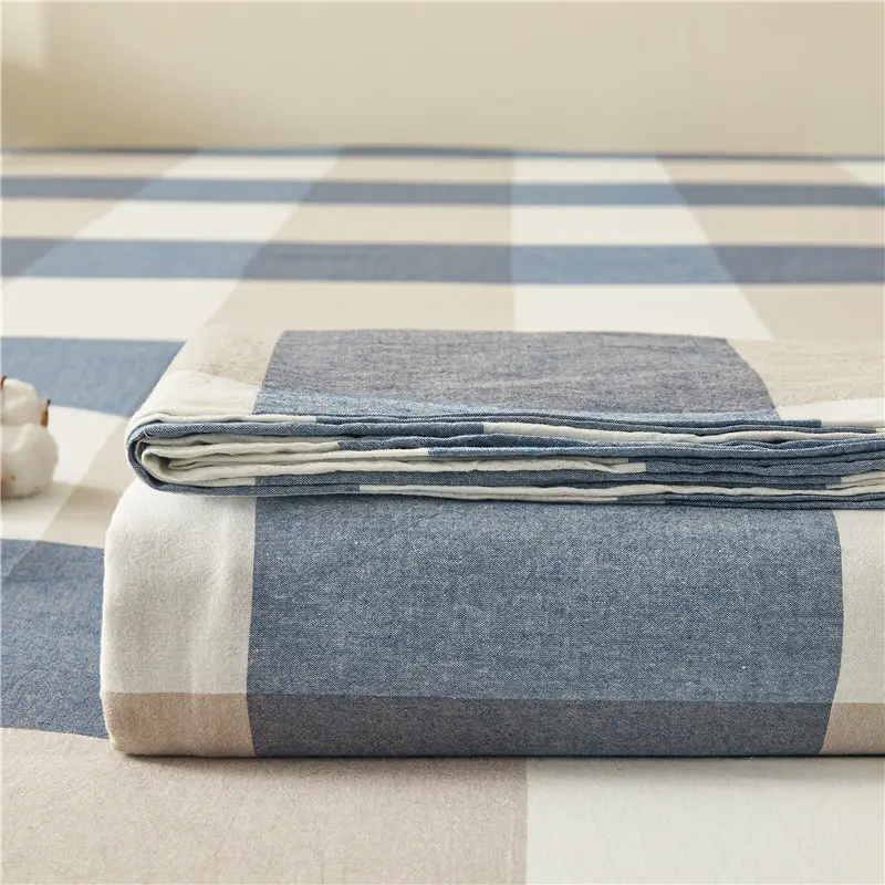 Maternal and infant class a cotton yarn-dyed washed cotton bed hat single double student dormitory cotton bed sheet bedspread universal for all seasons