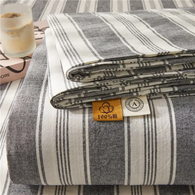 Maternal and infant class a cotton yarn-dyed washed cotton bed hat single double student dormitory cotton bed sheet bedspread universal for all seasons